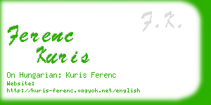 ferenc kuris business card